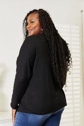 Double Take Seam Detail Round Neck Long Sleeve Top OutfitFlow